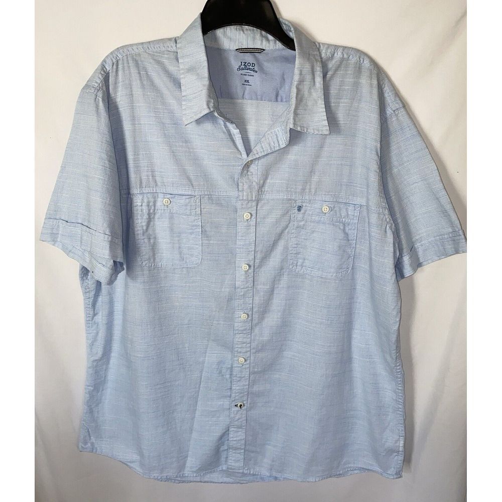 Izod Saltwater Relaxed‎ Classics Short Sleeve Button Down Shirt Men's XXLarge